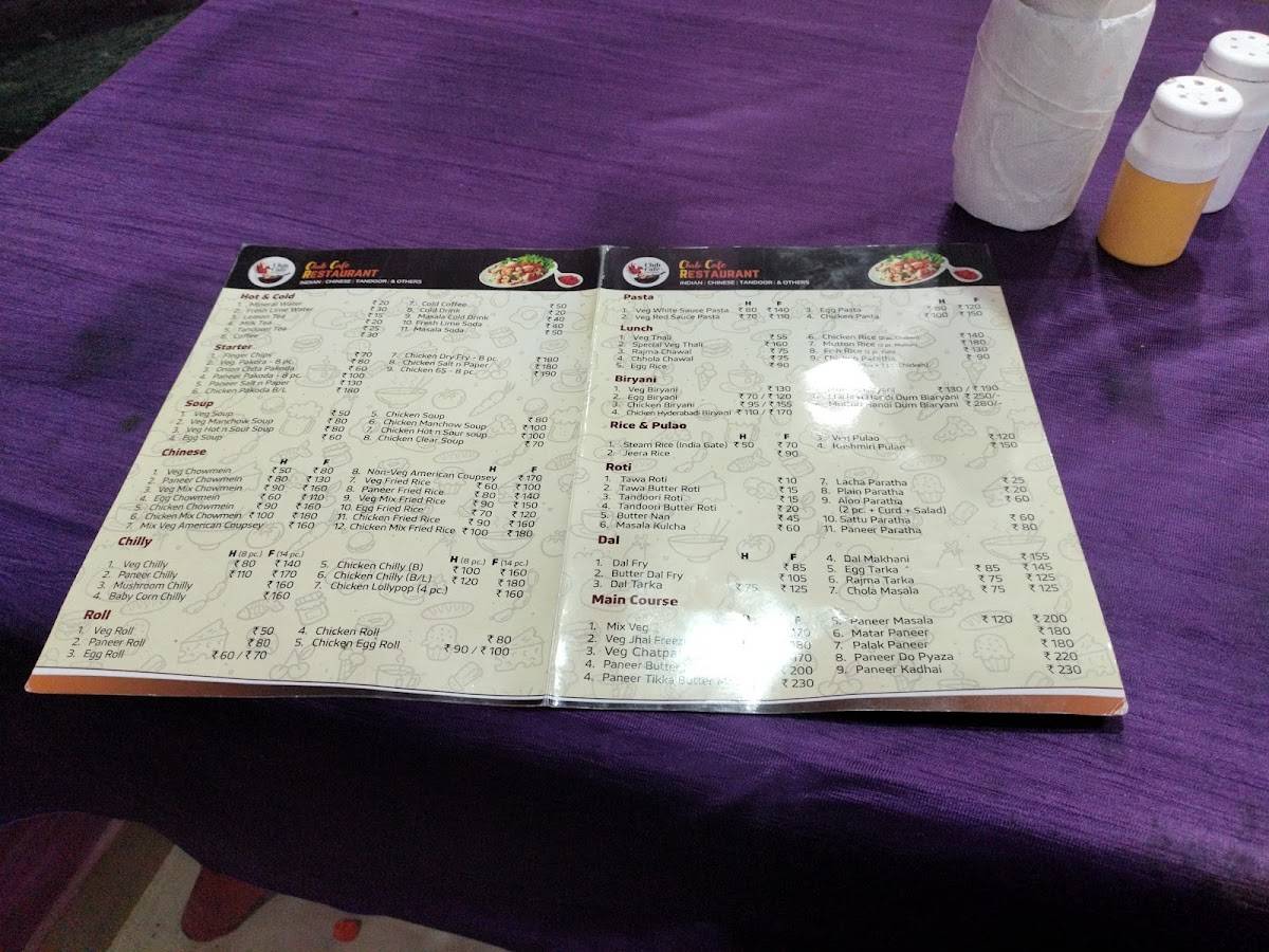 Club Cafe & Restaurant menu