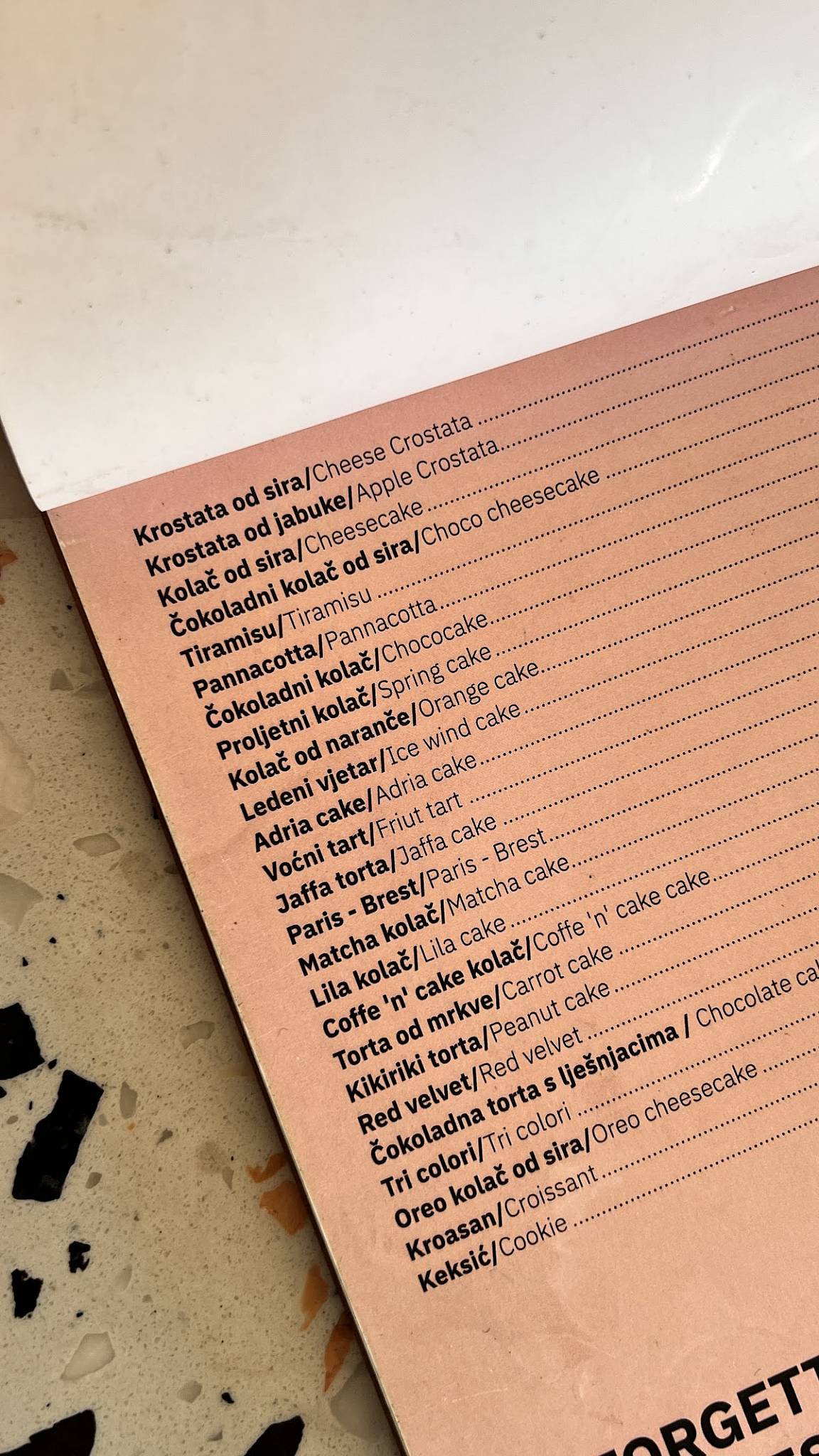 Menu di Coffee & Cake 2 - Kavana RELJA 