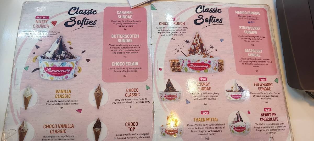 Boomerang menu