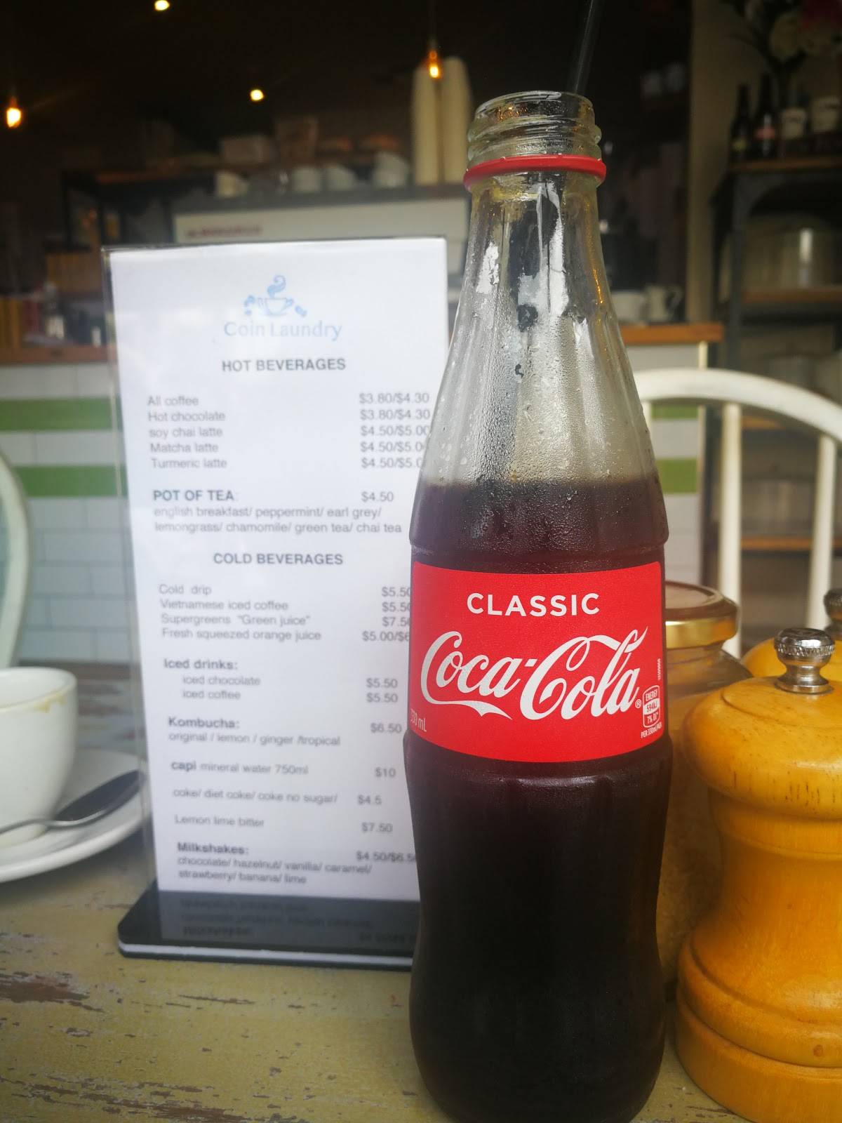 Menu at Coin Laundry Cafe, Armadale