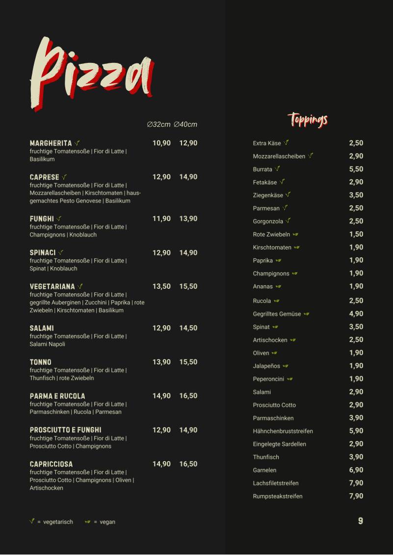 Menu de Vellini Köln