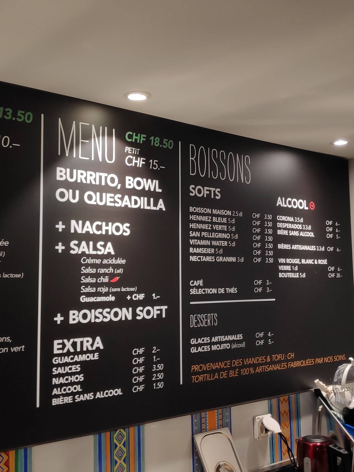Menu di Comelon Burrito Bar SA 