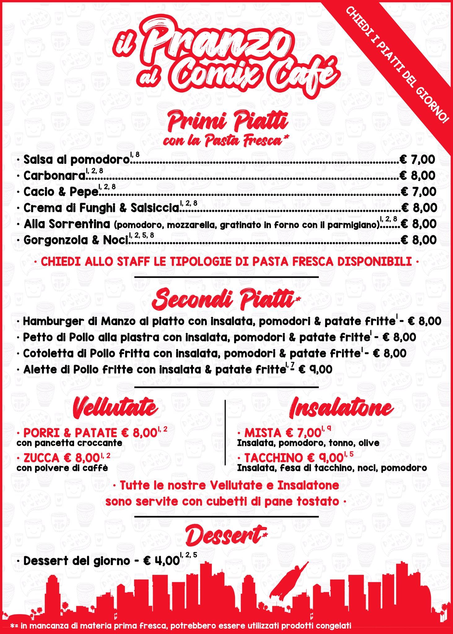 Menu di Comix Café 
