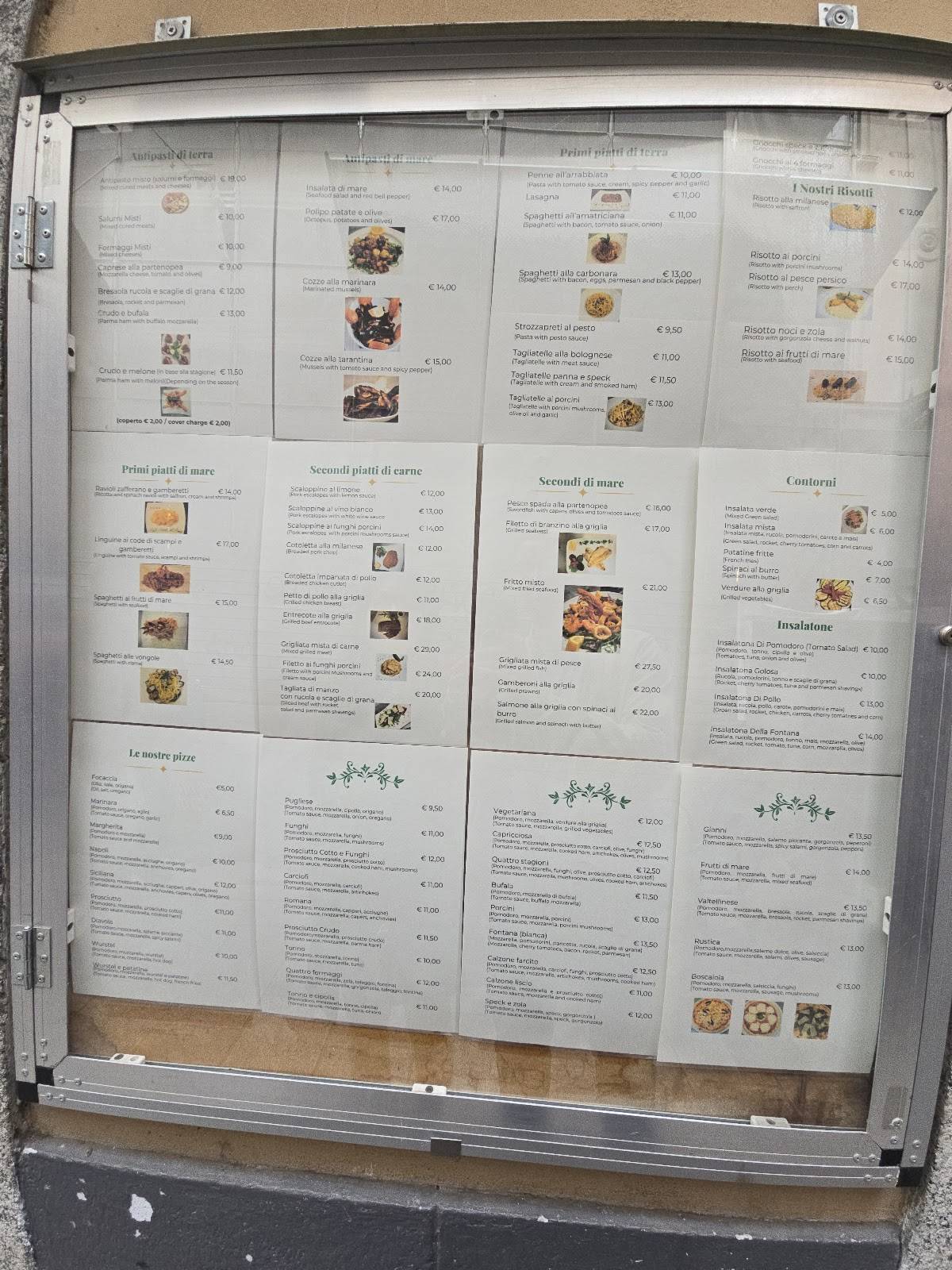Menu di Fontana Ristorante Pizzeria 