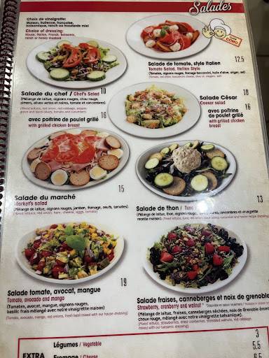 Menu de Como Pizzeria