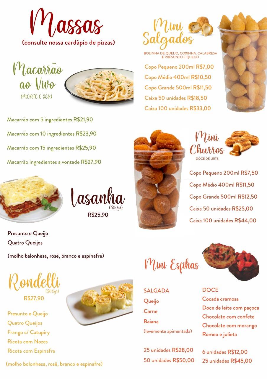 Copo Quero Mais cardápio