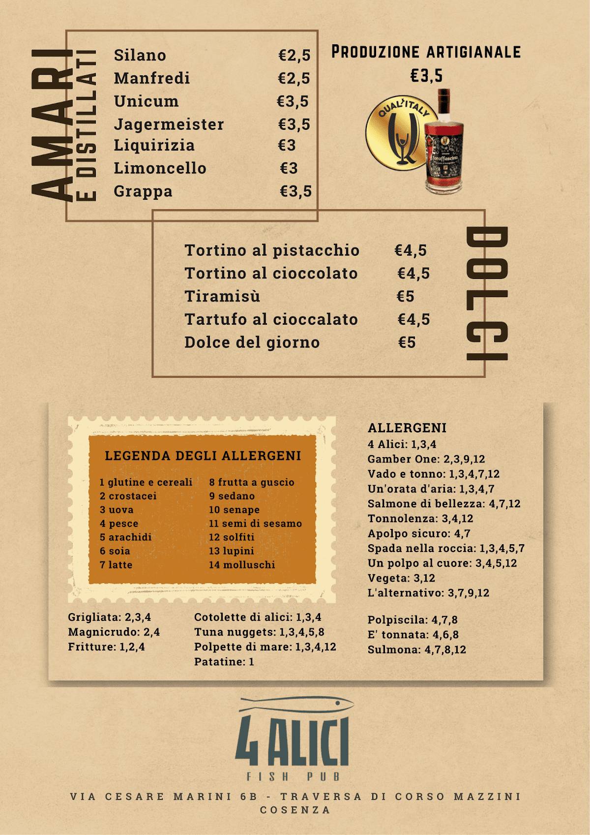 Menu di 4 Alici Fish Pub