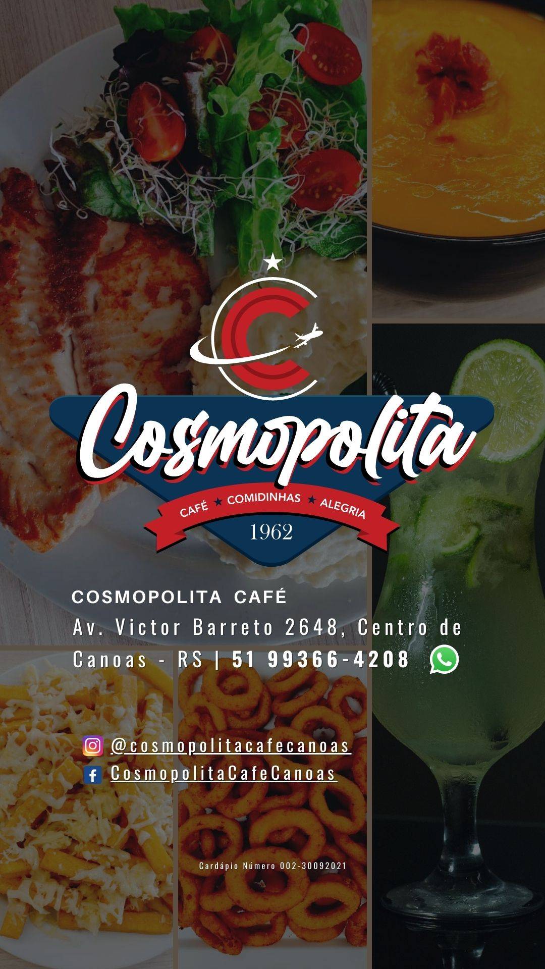 Cosmopolita Café cardápio