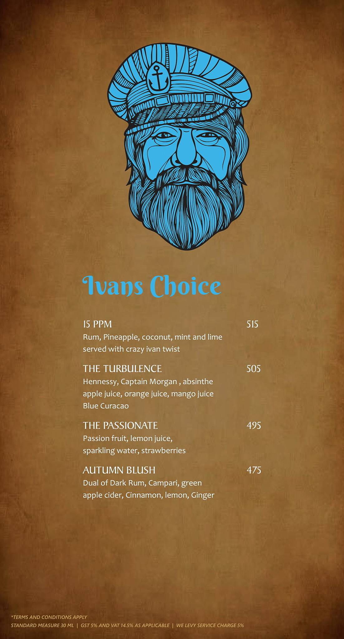 Crazy Ivan - Resto Bar menu