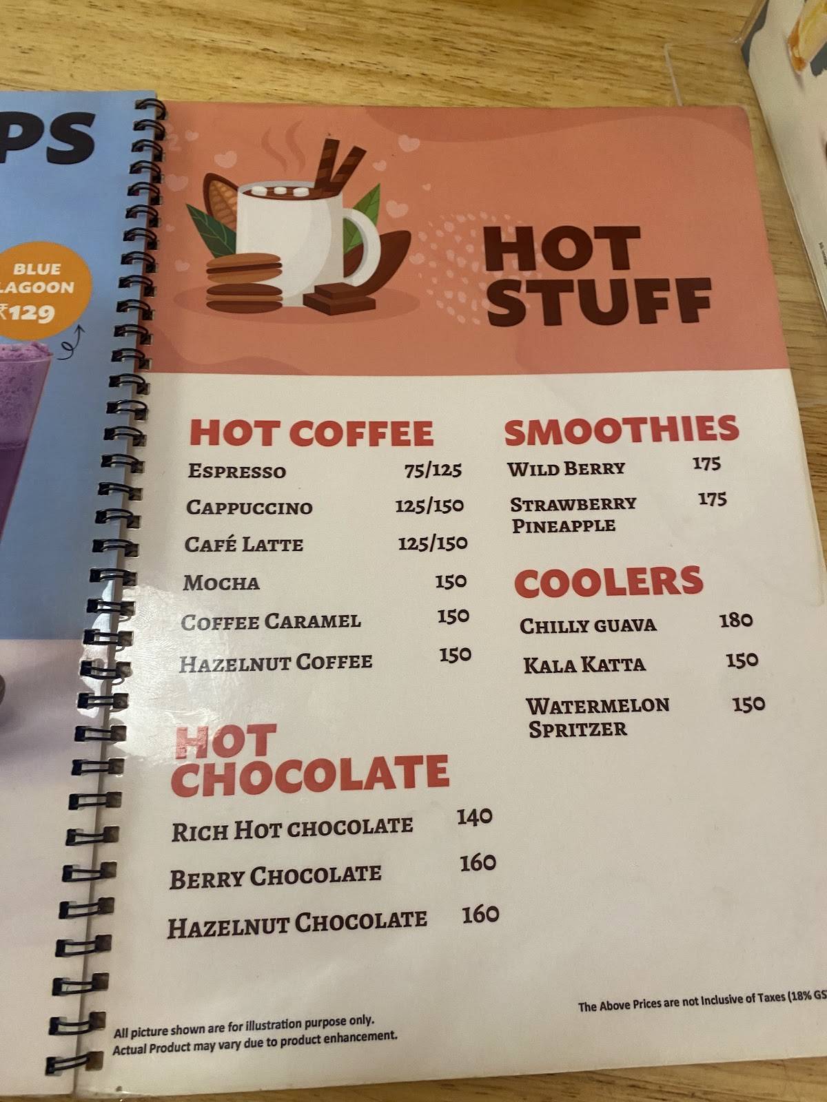Cream Stone Lounge menu