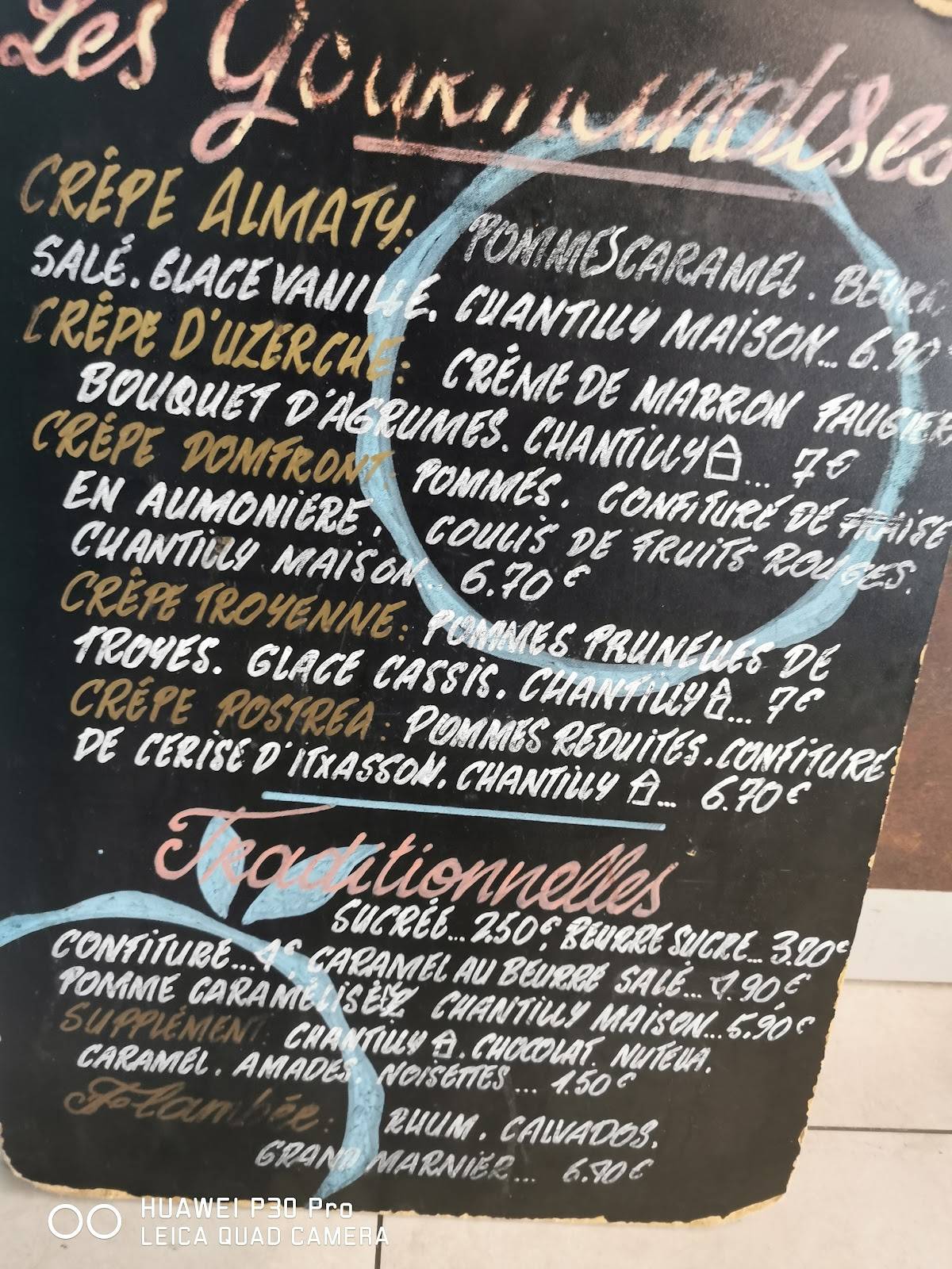 Menu de Crêperie Almaty Cidrothèque Gradignan