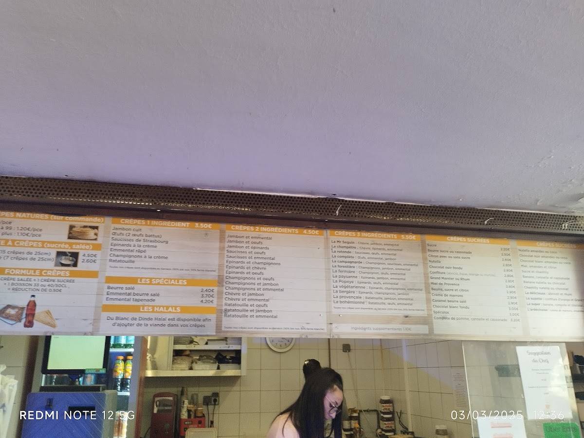 Menu de Crêpes à Gogo