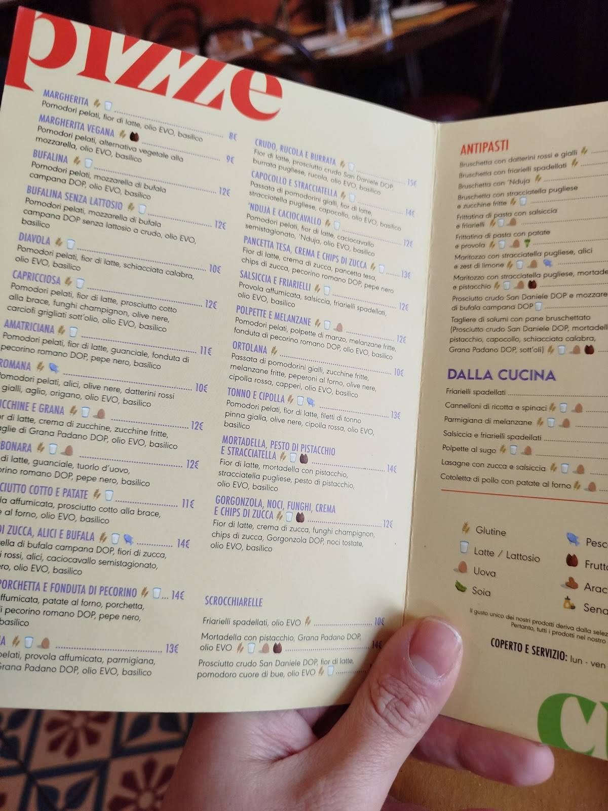 Menu di Crocca - Torino Via Po 