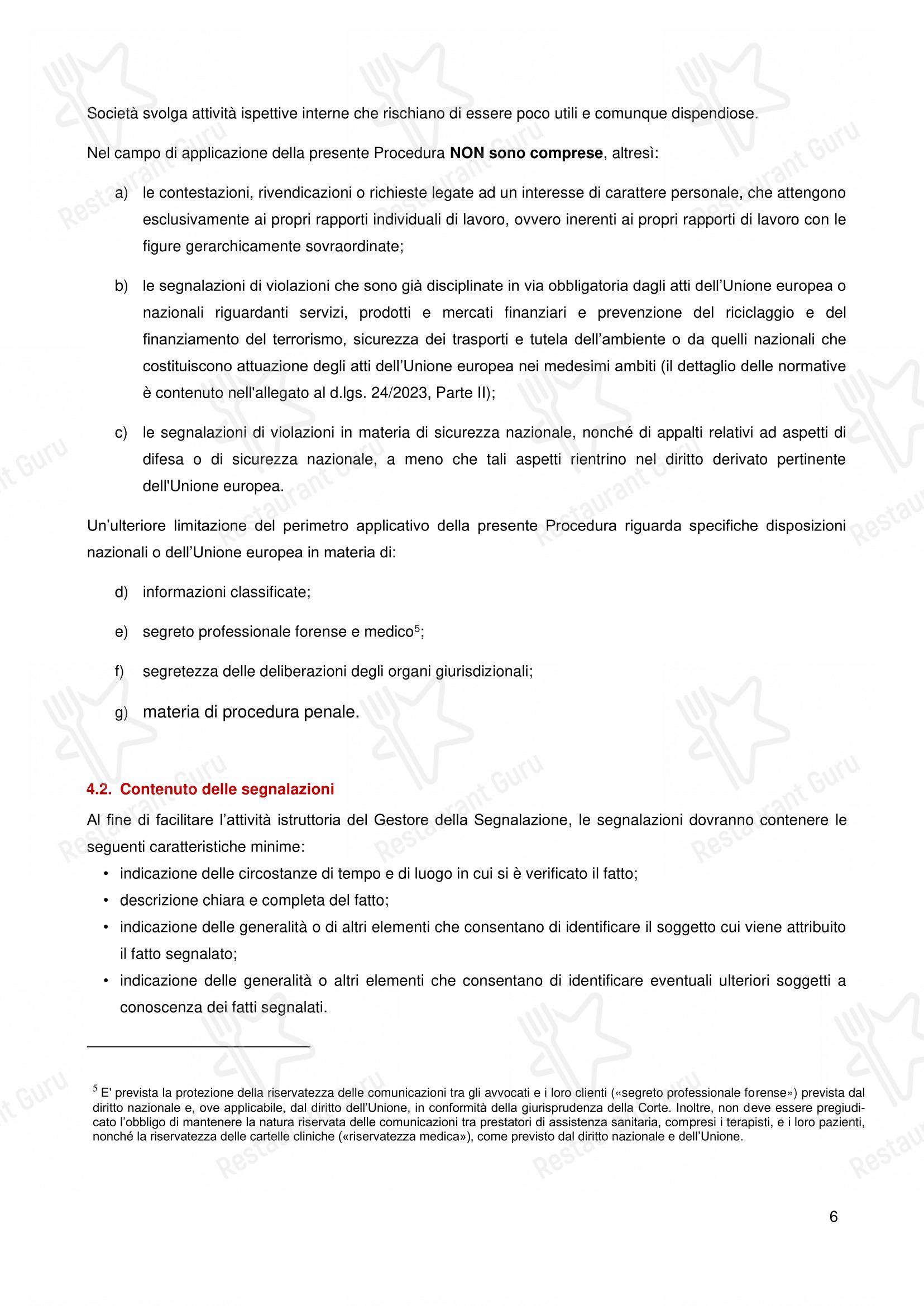 Menu di Crocca - Torino Via Po - Menu