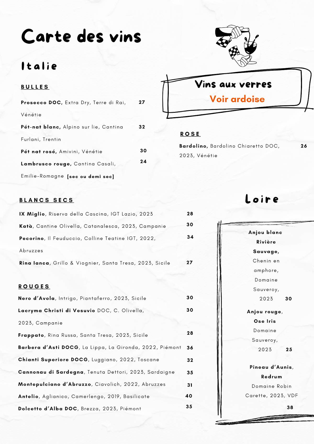 Menu de Croccante Pizzeria