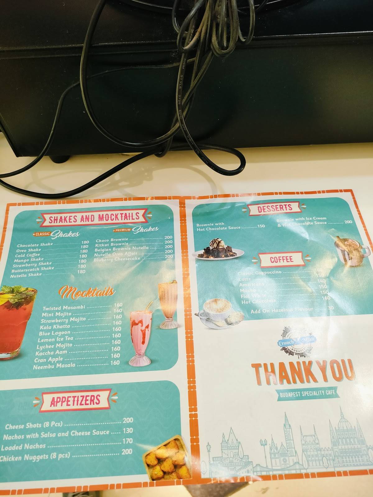 Crunch Affair menu