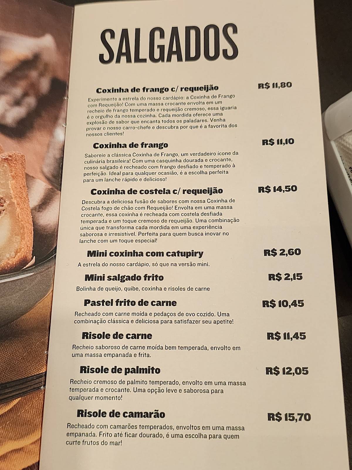 Jauense Confeitaria - Batel cardápio