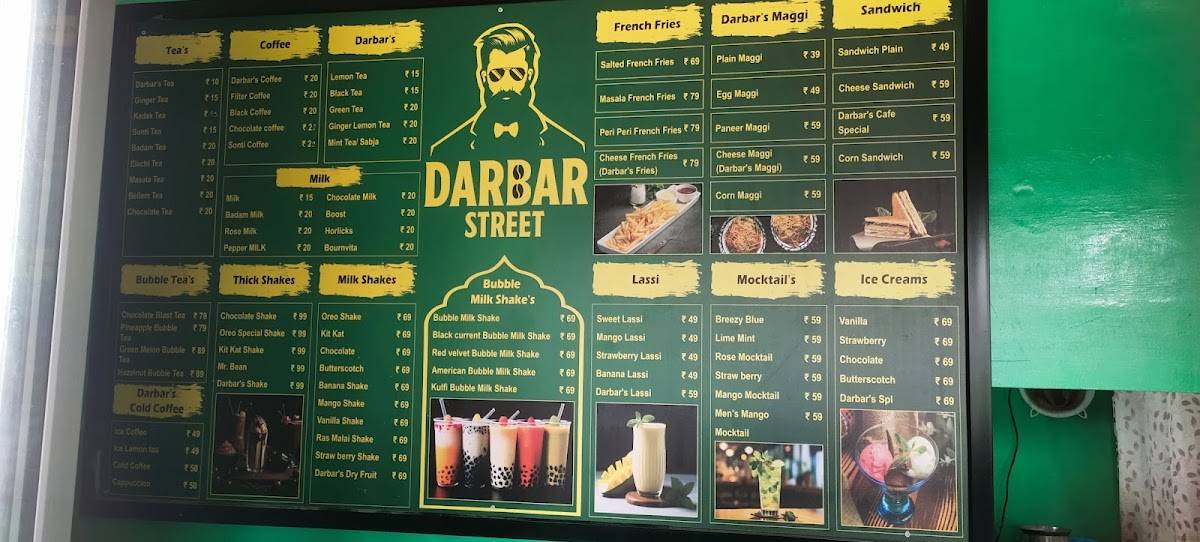 DARBAR STREET THE CAFE menu