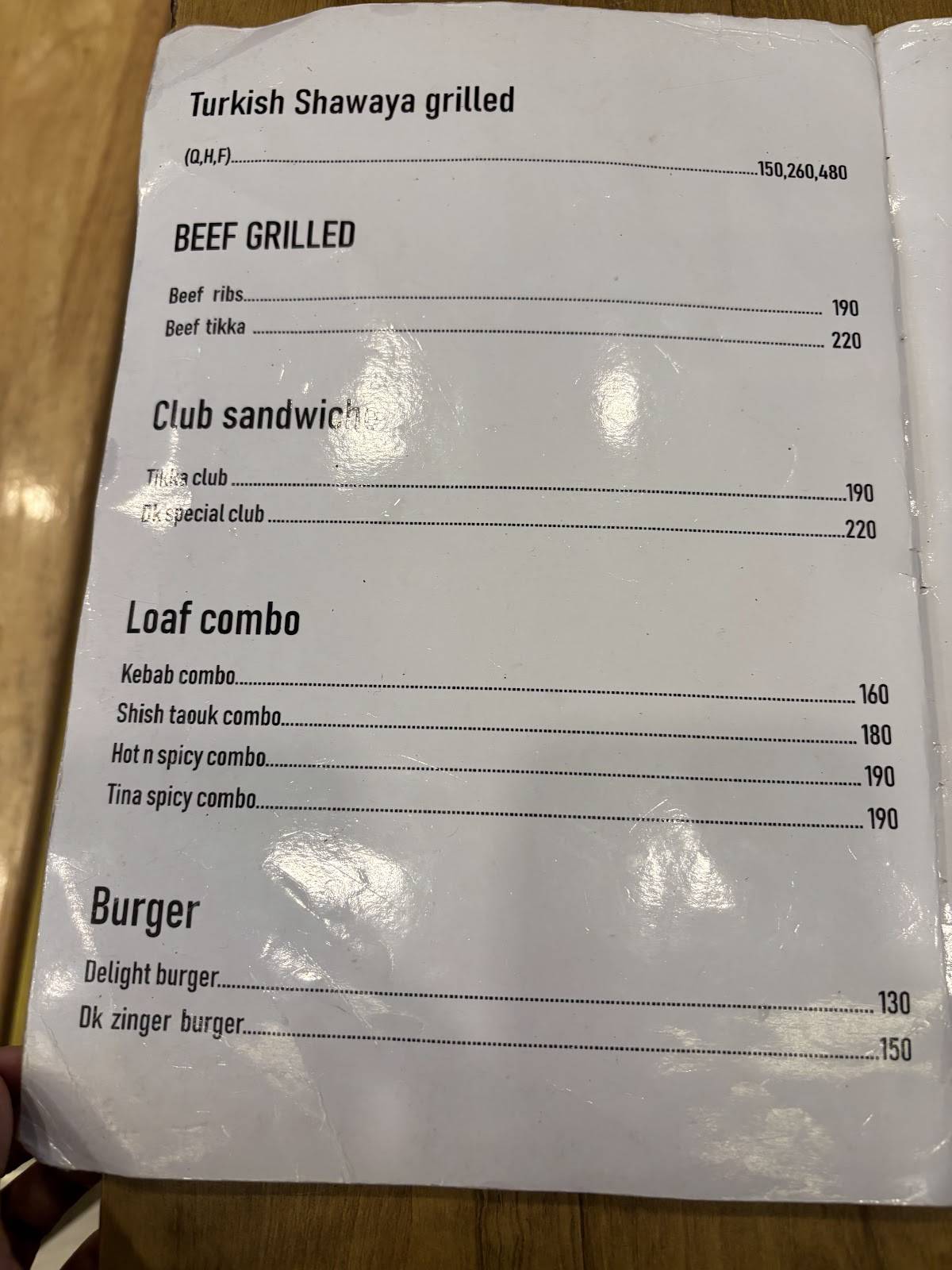 DILLI KABAB menu