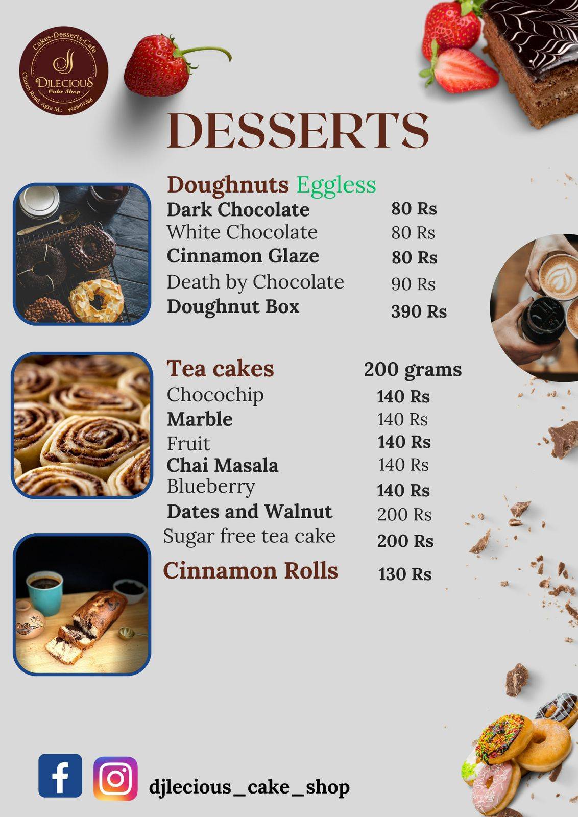 DJlecious Cake Shop menu