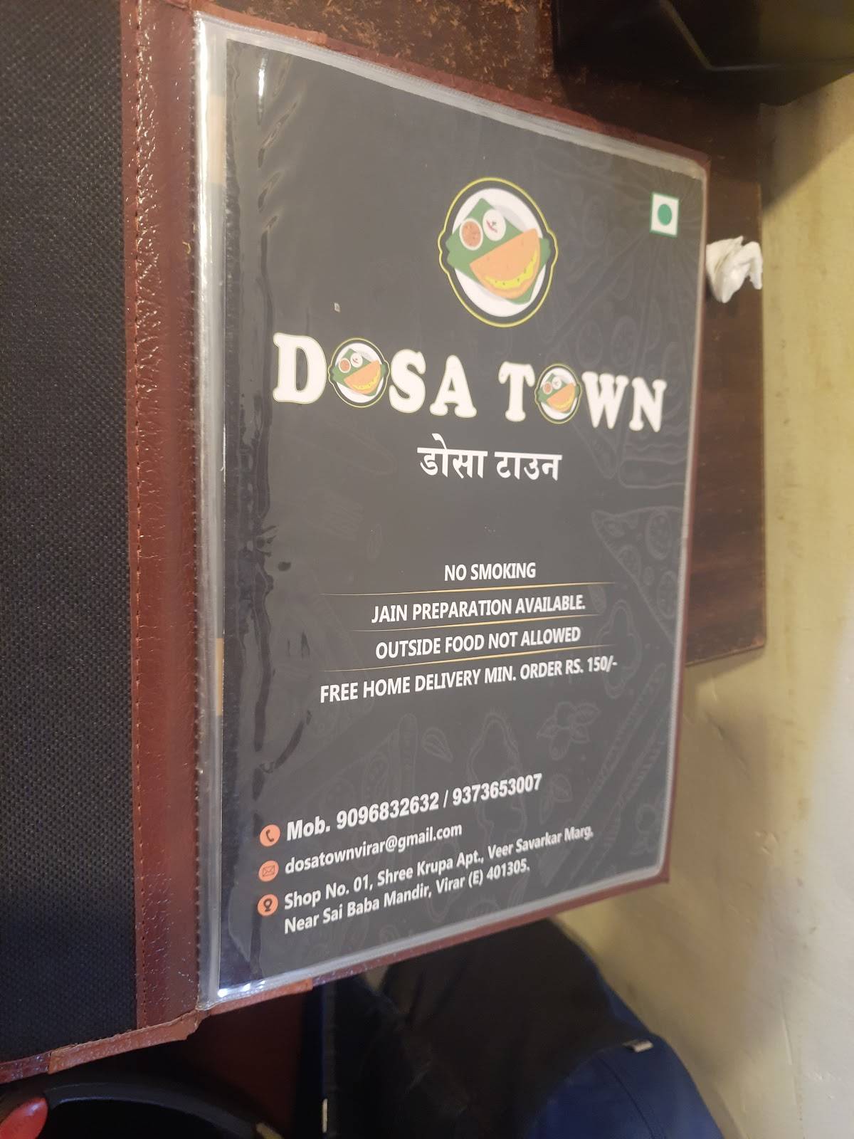 DOSA TOWN menu