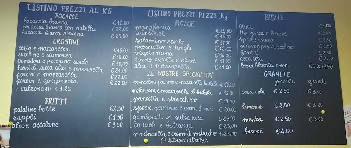Menu di Da Giada 