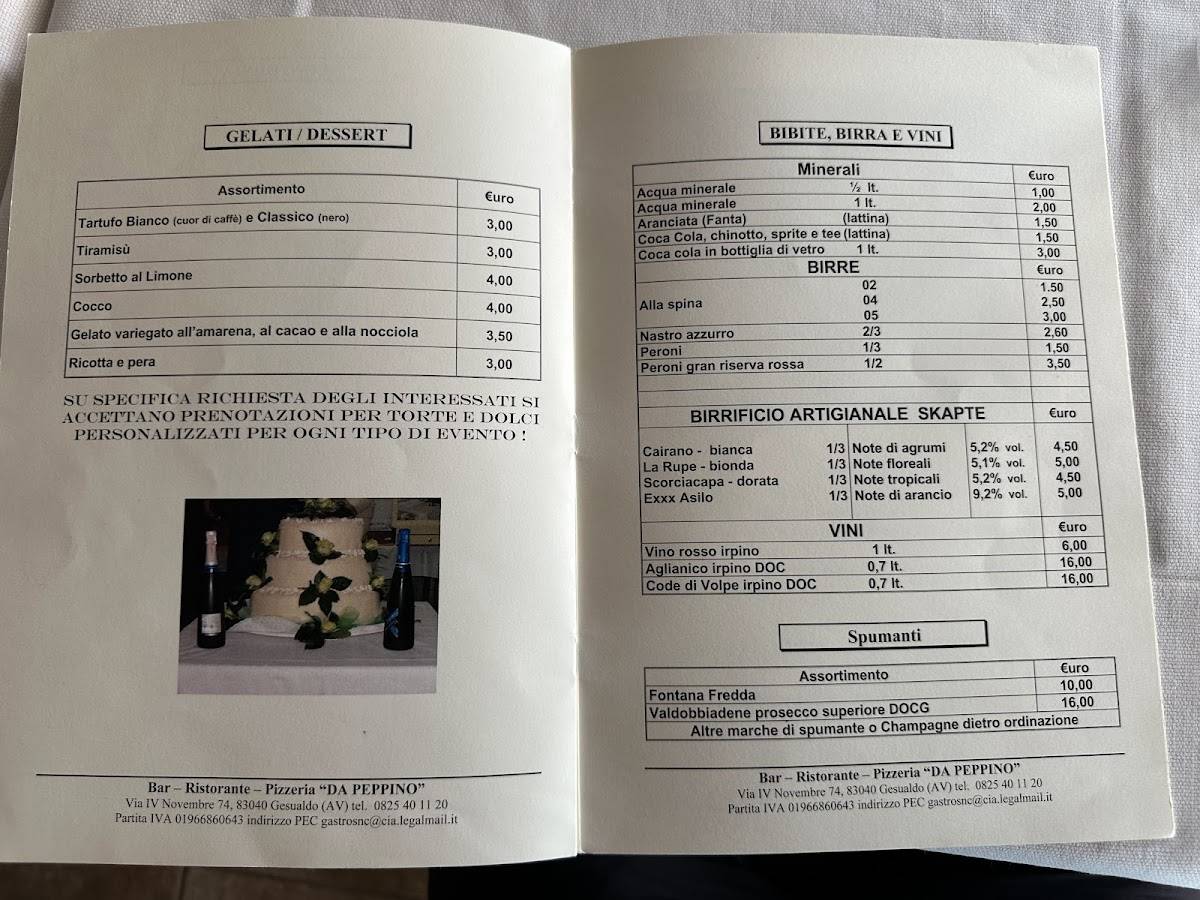 Menu di Da Peppino 