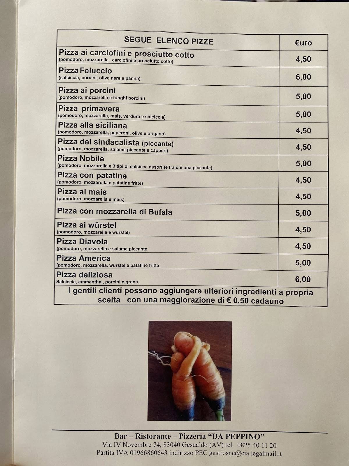 Menu di Da Peppino 
