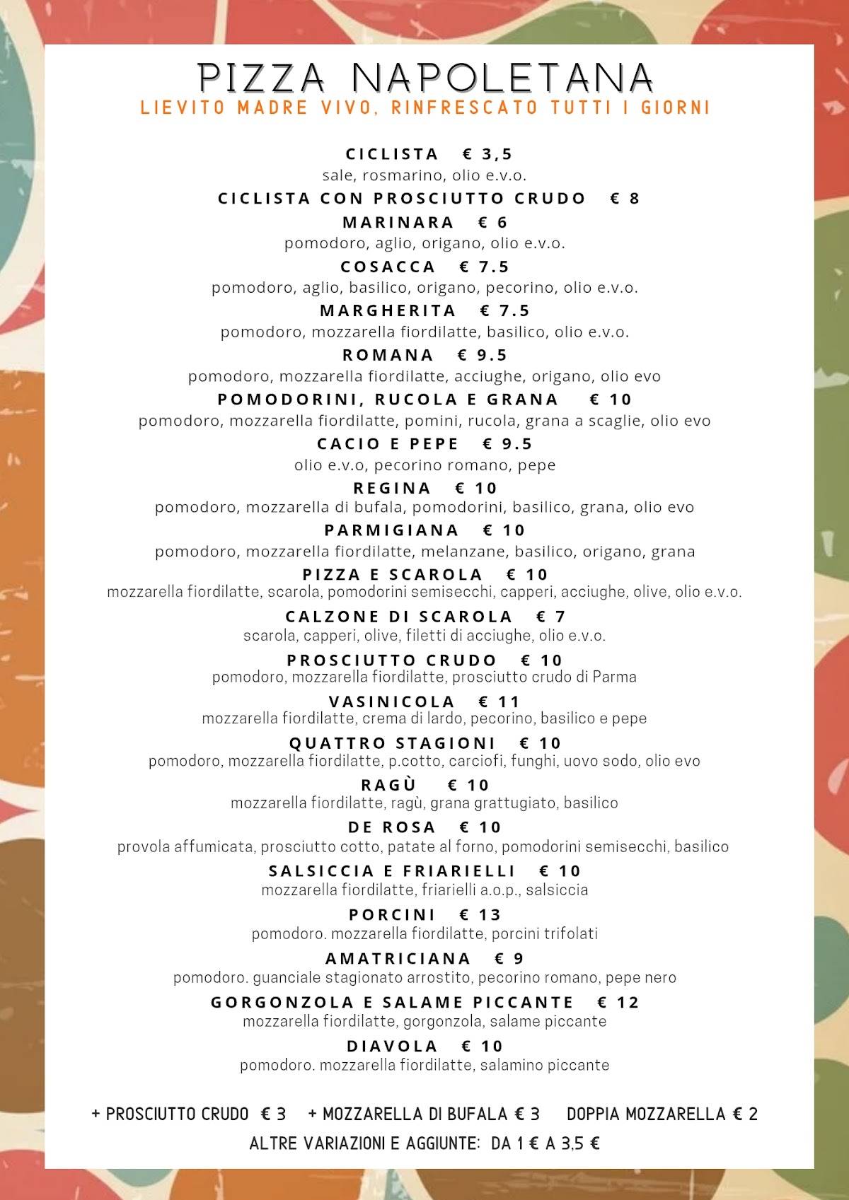 Menu di DaMario 1972 - pizzeria 