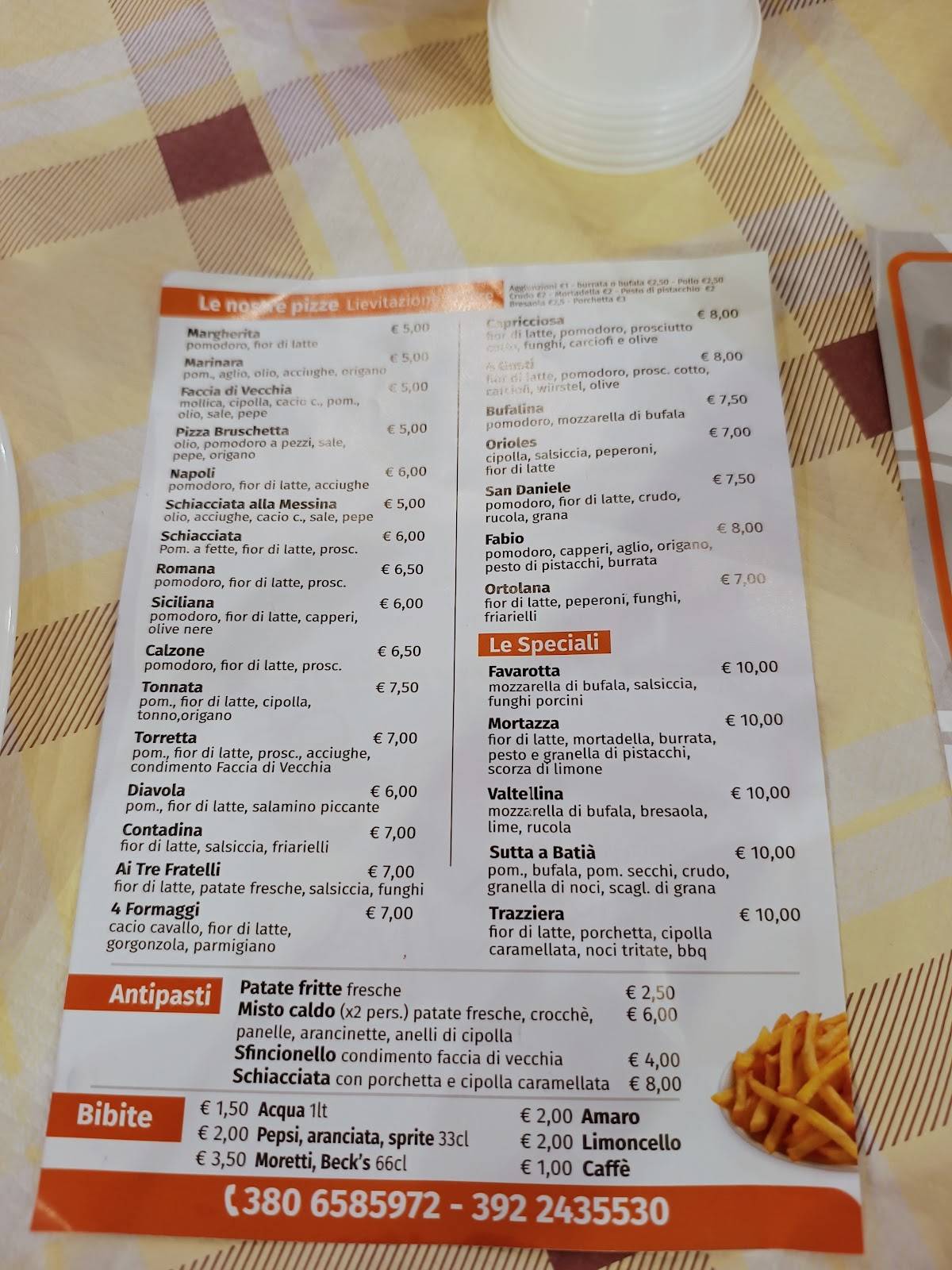 Menu di Dai 3 fratelli 