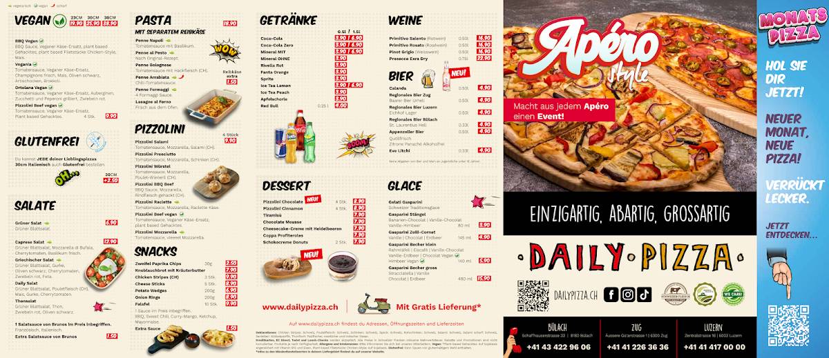 Menu di Daily Pizza Bülach 
