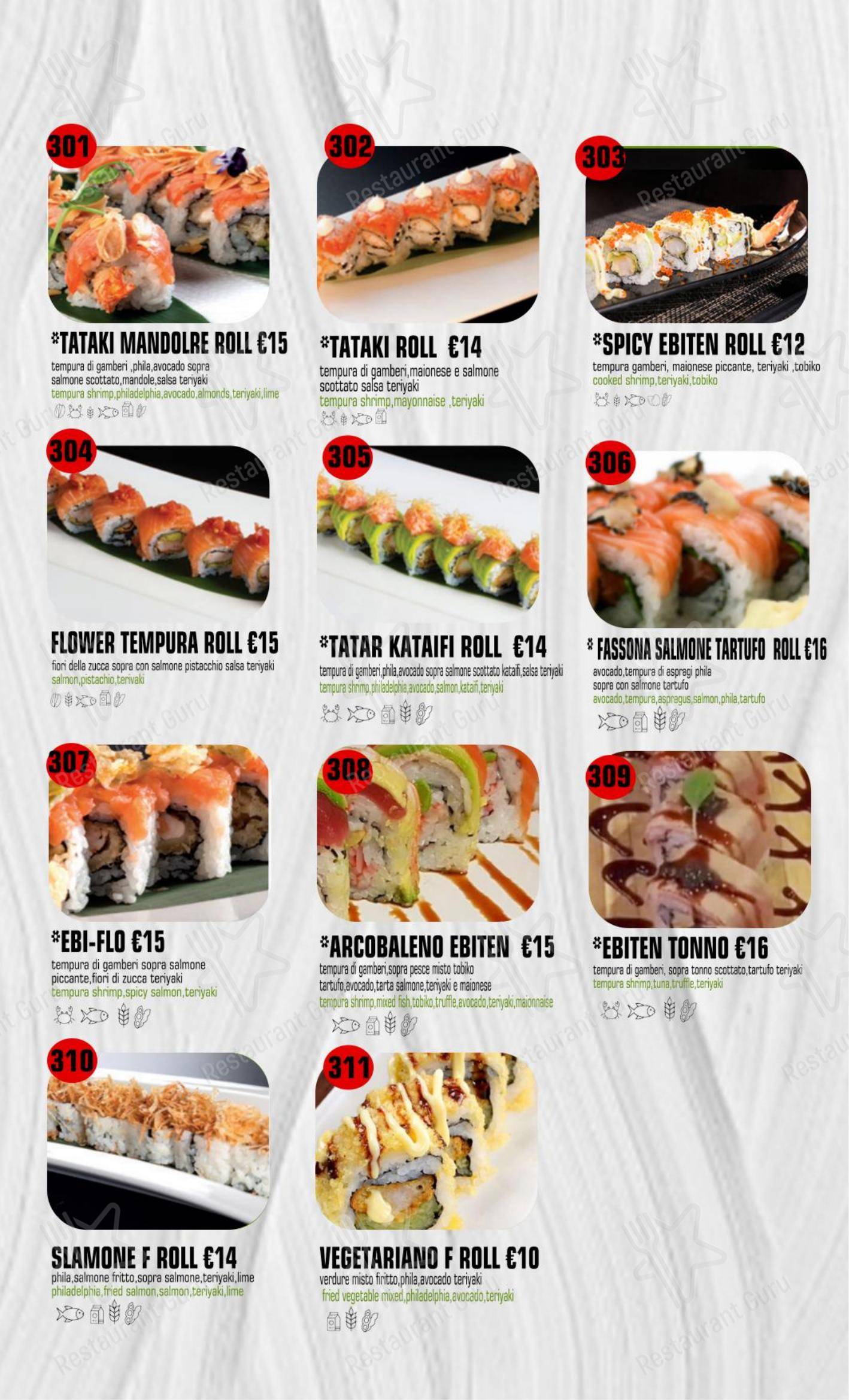 Dakou Sushi Restaurant in Firenze - Menu