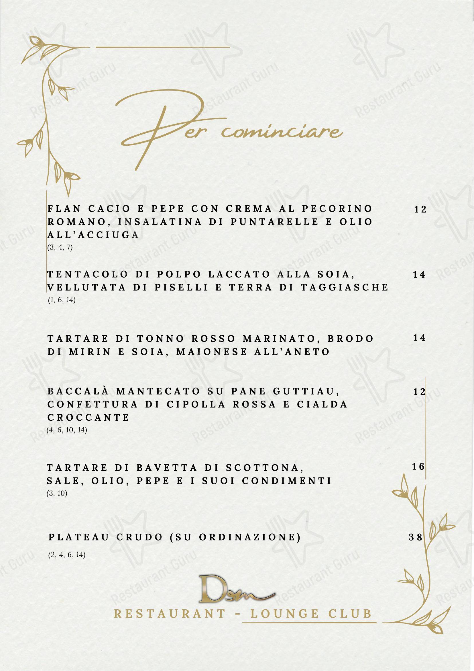 Menu per DeM Pavia - Ristorante e Lounge Bar in Pavia
