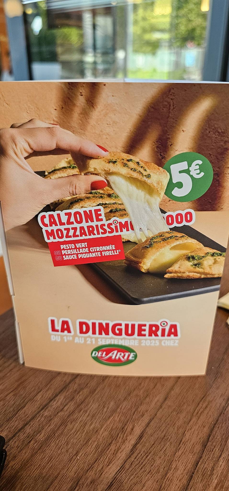 Menu de Del Arte