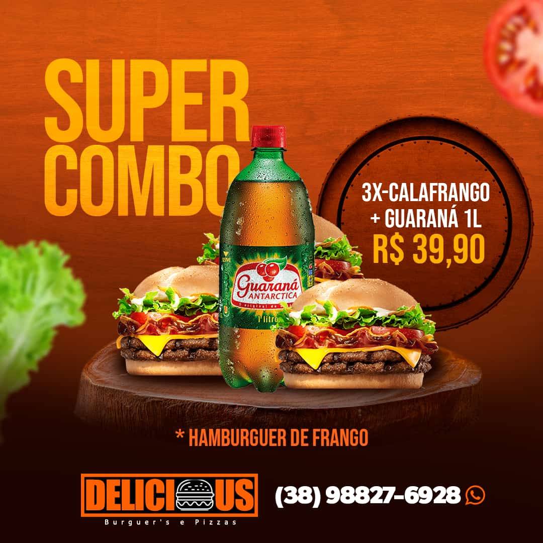 Delicious Burguers e Pizzas cardápio