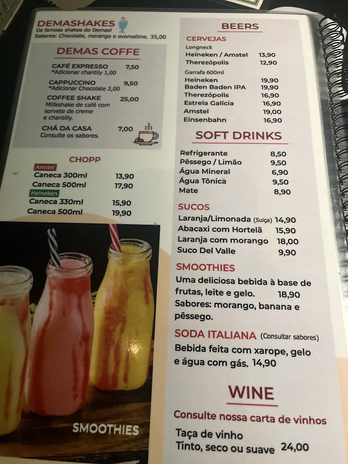 Demas & Divas cardápio