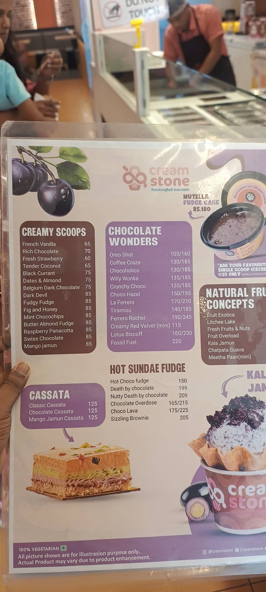 Cream Stone menu