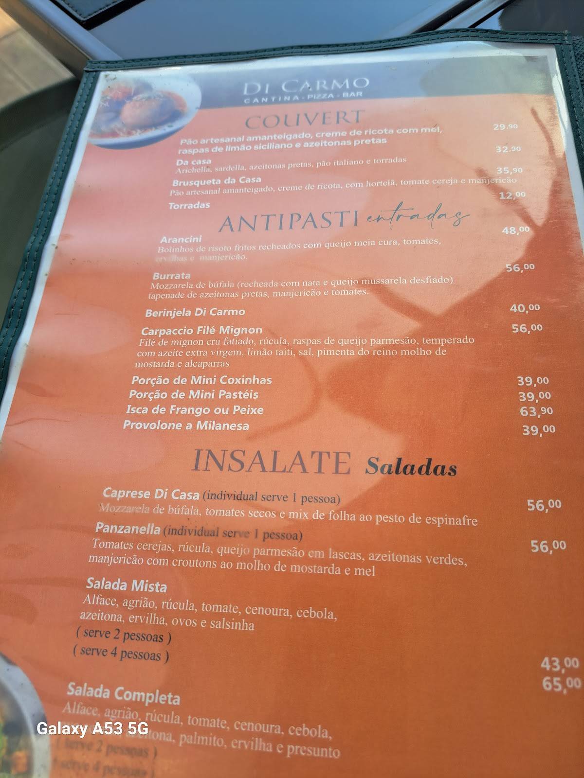 Di Carmo Cantina Pizza Bar cardápio