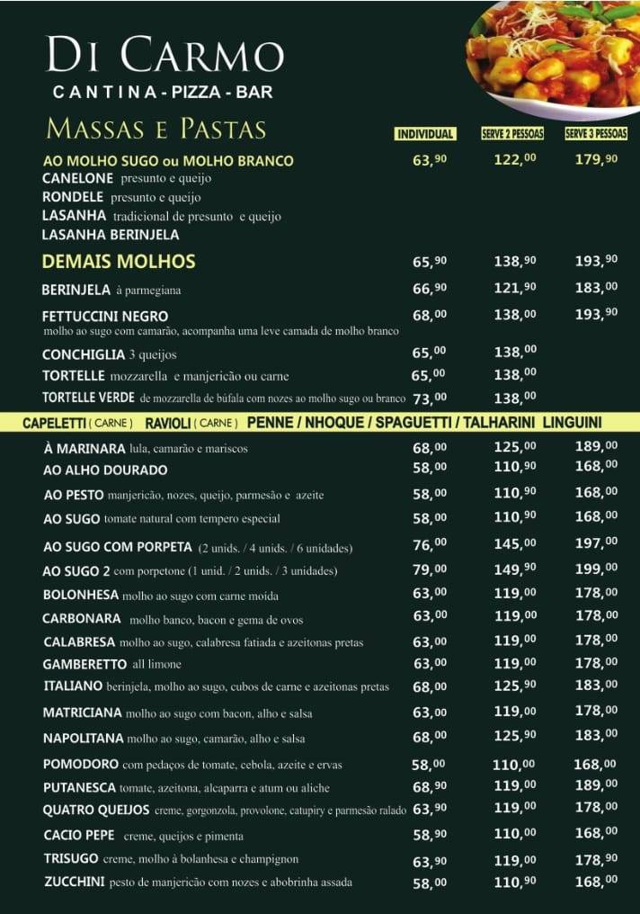 Di Carmo Cantina Pizza Bar cardápio