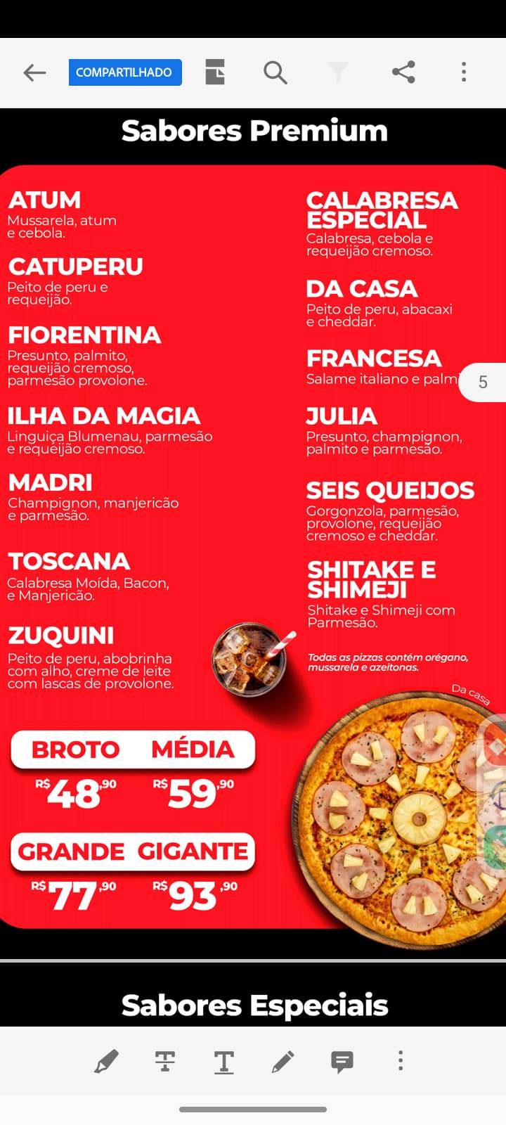 Di Roma Pizza cardápio