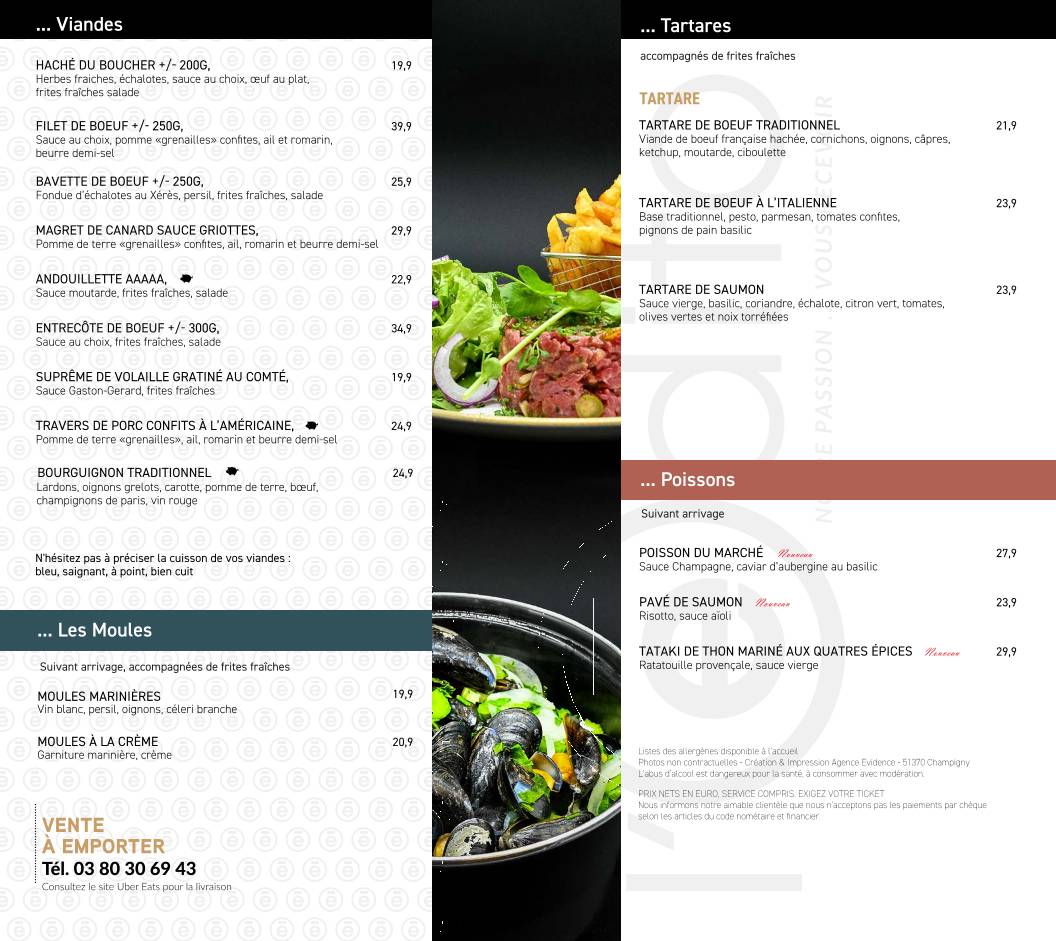 Menu de L'Edito Dijon