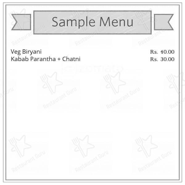 Dilli Darbar veg food corner menu