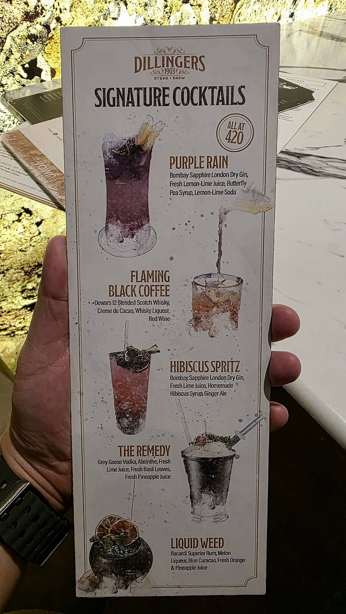 Menu at Dillingers 1903 Steak and Brew pub & bar, Makati