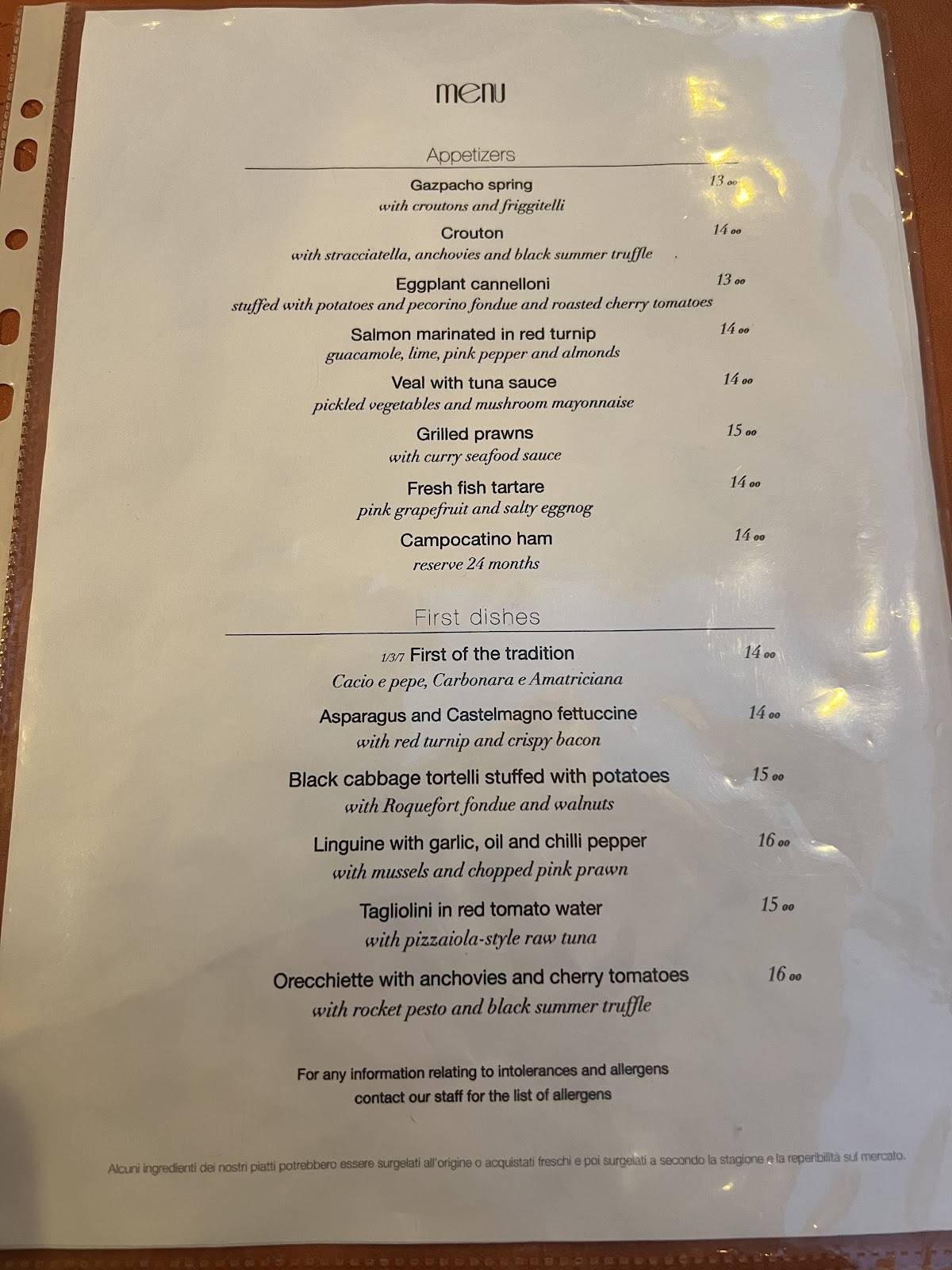 Menu di Divinare 