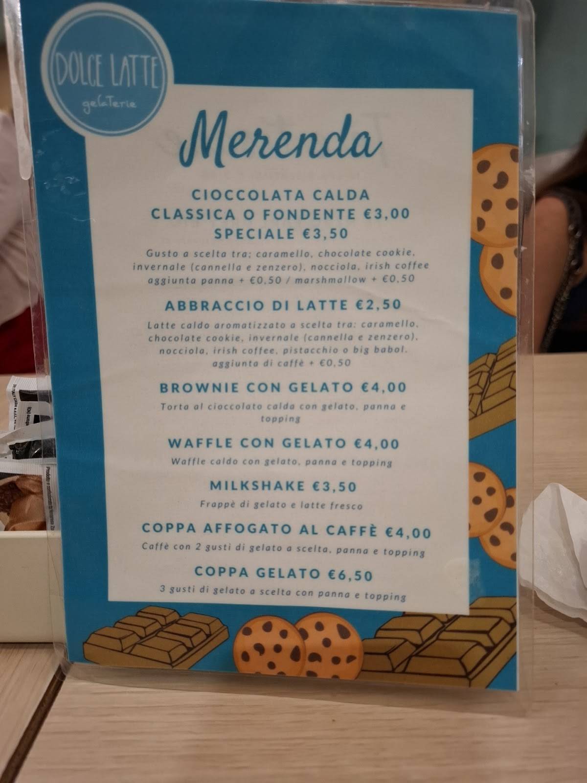 Menu di Dolce Latte - gelaterie 