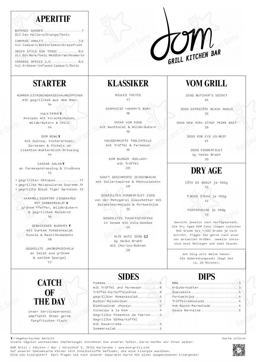 Menu at Restaurant DOM - Karlsruhe, Karlsruhe