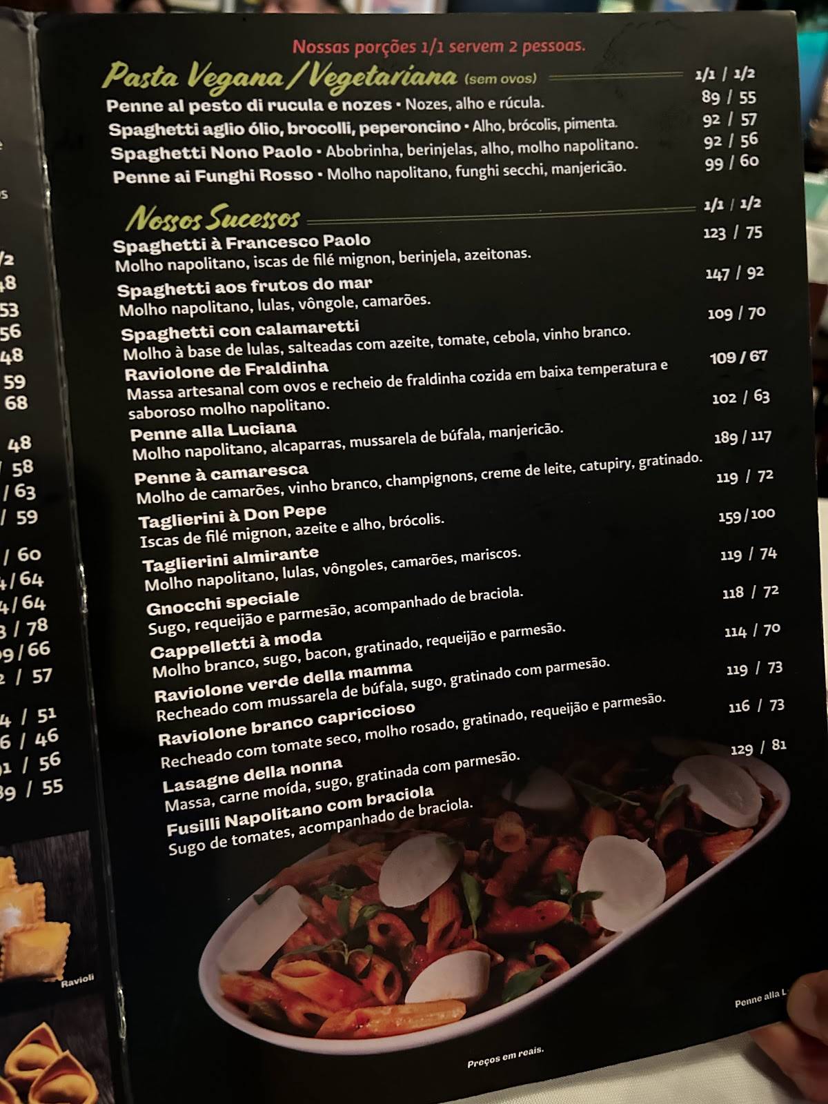 Don Pepe Di Napoli cardápio