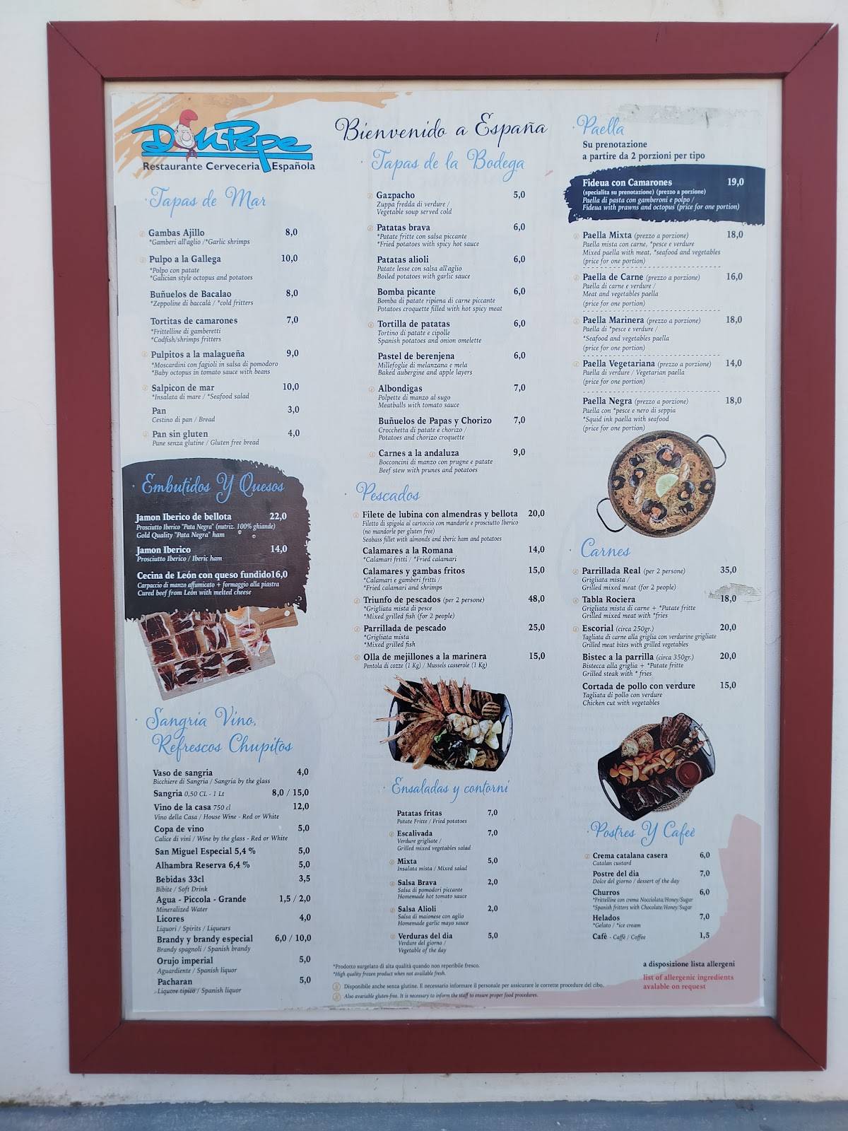 Menu di Don Pepe 