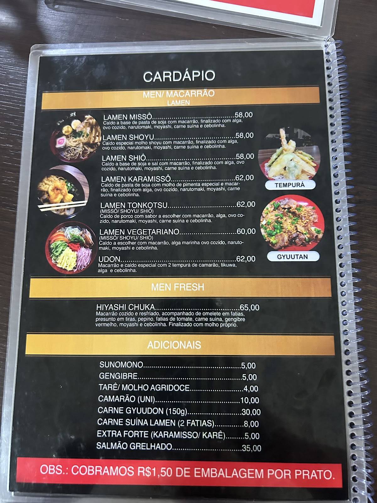 Donburi Manaus cardápio