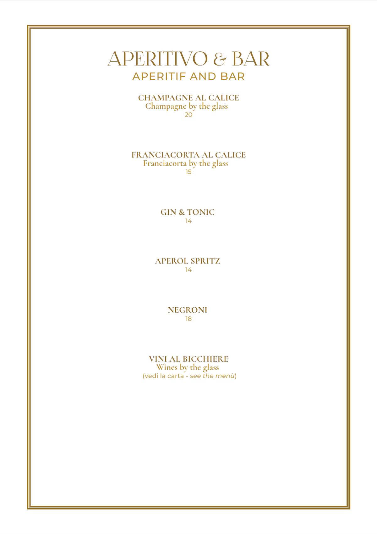 Menu di Doria - Ristorante Forte dei Marmi 